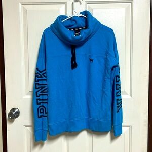 PINK Victoria’s Secret Cowl Neck Sweatshirt Blue Size Small